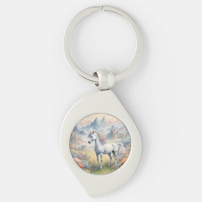 Unicorn Metal Keychain (Front)
