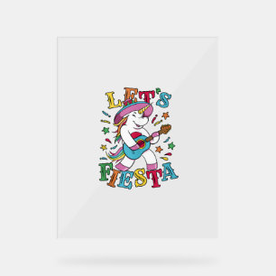 Unicorn Mexican Fiesta Guitar Fun Design Tank Top Acrylic Sign