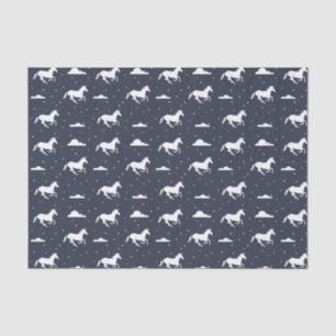 Unicorn Midnight Sky Pattern Blue Tissue Paper