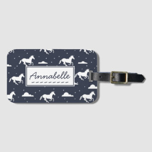 Unicorn Midnight Sky Pattern Luggage Tag