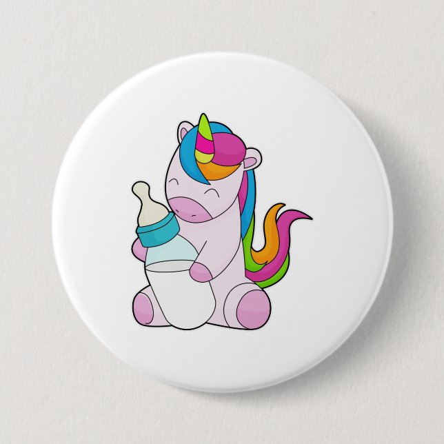 Unicorn Milk bottle 3 Inch Round Button (Front)