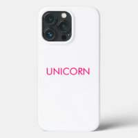 "Unicorn" minimalist hot pink fuchsia white