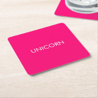 "Unicorn" minimalist hot pink fuchsia white custom