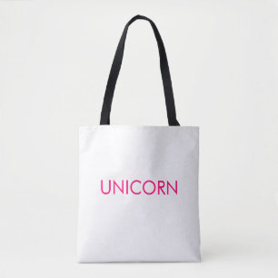 "Unicorn" minimalist hot pink fuchsia white Tote Bag