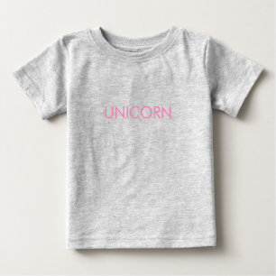 "Unicorn" minimalist pink letters Baby T-Shirt