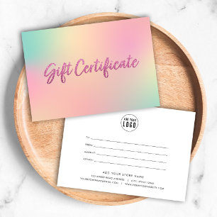 Unicorn Mix Faux Pink Glitter Gift Certificate