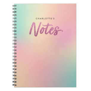 Unicorn Mix Pattern Faux Pink Glitter Notes Notebook