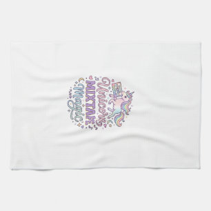 Unicorn Mixtape Magic Adorable Sticker and Shirt D Kitchen Towel