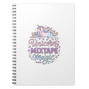 Unicorn Mixtape Magic Adorable Sticker and Shirt D Notebook