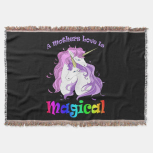 Unicorn Mom A Mothers Love Is Magical Throw Blanket