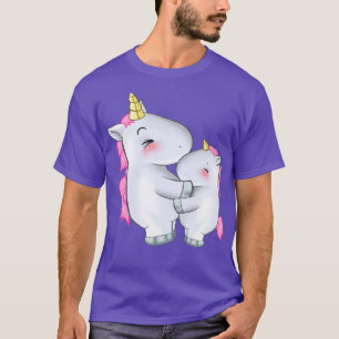 Unicorn Mom Kid Child Hug Hugging GIft Idea T-Shirt