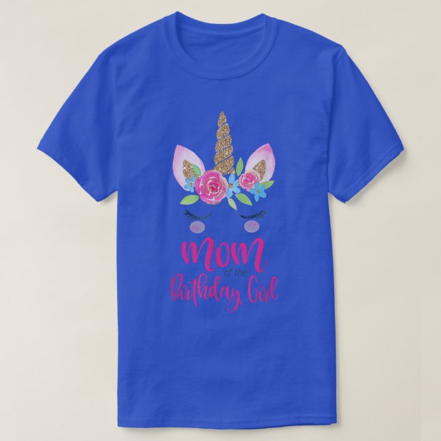 Unicorn Mom Of The Birthday Girl Matching Party  T-Shirt (Design Front)