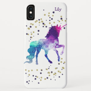 Unicorn Monogram Purple Stars iPhone XS Max Case