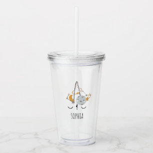 Unicorn Moon and Stars Customized Acrylic Tumbler