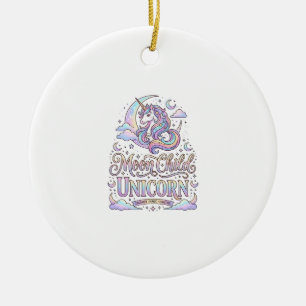 Unicorn Moon Child Unicorn Original Zazzle Design_ Ceramic Ornament