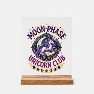 Unicorn Moon Phase Unicorn Club Commercial Shirt G Acrylic Sign