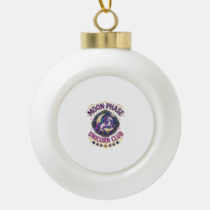 Unicorn Moon Phase Unicorn Club Commercial Shirt G Ceramic Ball Christmas Ornament