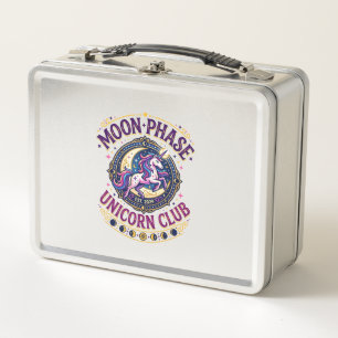 Unicorn Moon Phase Unicorn Club Commercial Shirt G Metal Lunch Box