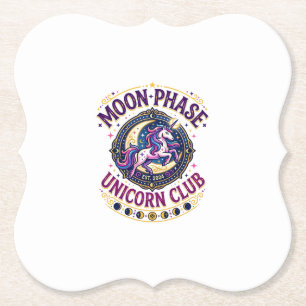 Unicorn Moon Phase Unicorn Club Commercial Shirt G Paper Coaster