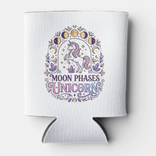 Unicorn Moon Phases Unicorn White Background Shirt Can Cooler