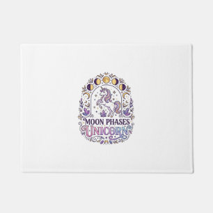 Unicorn Moon Phases Unicorn White Background Shirt Doormat