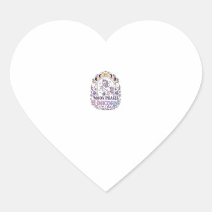 Unicorn Moon Phases Unicorn White Background Shirt Heart Sticker