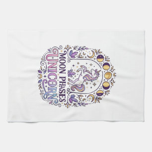 Unicorn Moon Phases Unicorn White Background Shirt Kitchen Towel