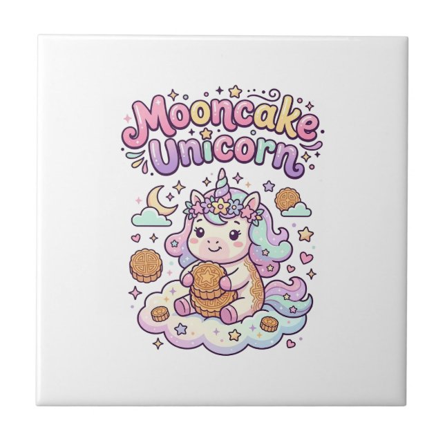 Unicorn Mooncake Unicorn Charming Apparel Graphic_ Tile (Front)