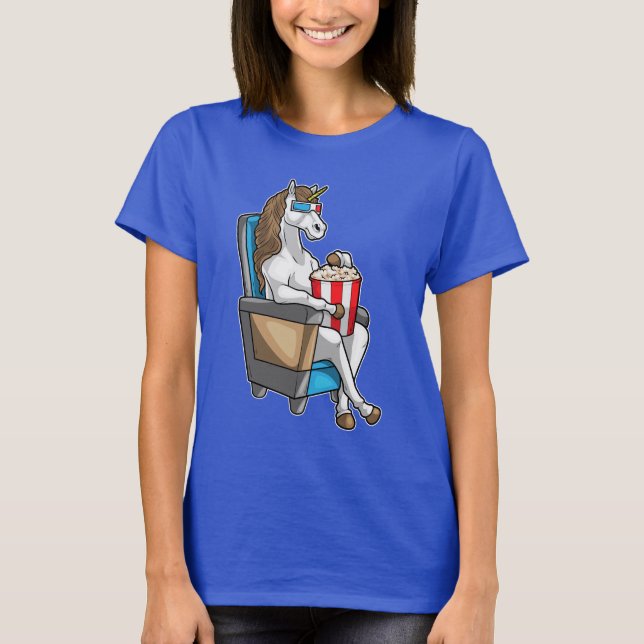 Unicorn Movie theater Popcorn T-Shirt (Front)