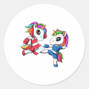 Unicorn Muay Thai - Nak Muay, Kickboxing Gift Classic Round Sticker