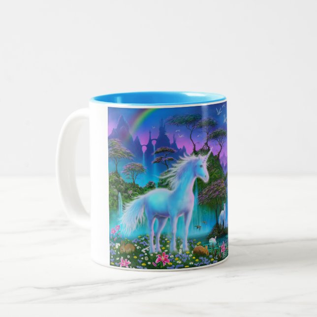 Unicorn Mug (white handle) (Front Left)