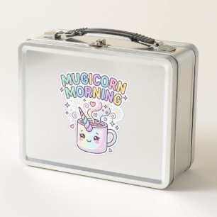 Unicorn Mugicorn Morning Graphic Design Zazzle Des Metal Lunch Box