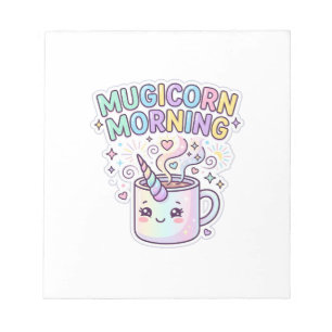 Unicorn Mugicorn Morning Graphic Design Zazzle Des Notepad