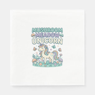 Unicorn Mushroom Meadow Unicorn Trendy T-Shirt Des Napkin