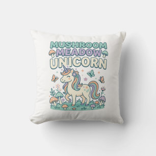 Unicorn Mushroom Meadow Unicorn Trendy T-Shirt Des Throw Pillow