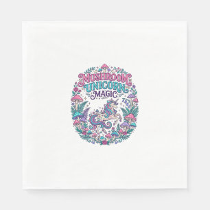Unicorn Mushroom Unicorn Magic Colorful POD Artwor Napkin