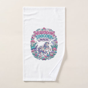 Unicorn Mushroom Unicorn Magic Colourful POD Artwo Hand Towel