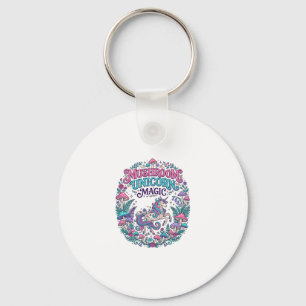 Unicorn Mushroom Unicorn Magic Colourful POD Artwo Keychain