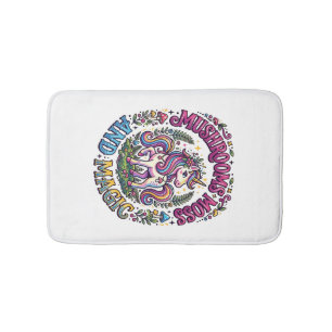 Unicorn Mushrooms Moss and Magic Commercial Shirt  Bath Mat