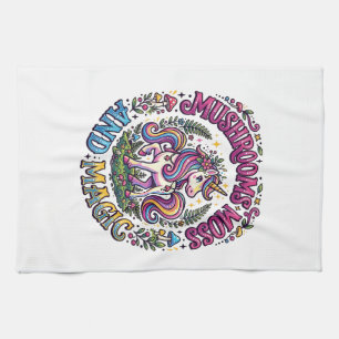 Unicorn Mushrooms Moss and Magic Commercial Shirt Kitchen Towel