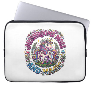 Unicorn Mushrooms Moss and Magic Commercial Shirt Laptop Sleeve