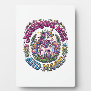 Unicorn Mushrooms Moss and Magic Commercial Shirt Plaque
