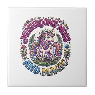 Unicorn Mushrooms Moss and Magic Commercial Shirt Tile