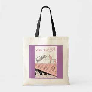 Unicorn music book tote bag for kids