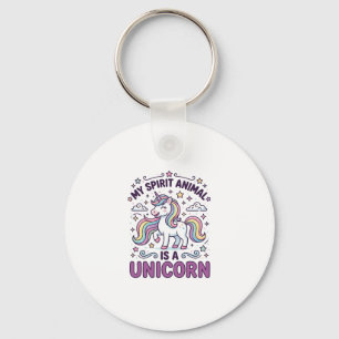 Unicorn My Spirit Animal Is a Unicorn Bold Typogra Keychain