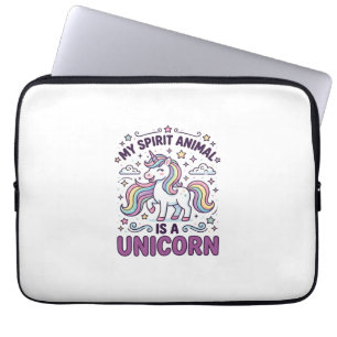 Unicorn My Spirit Animal Is a Unicorn Bold Typogra Laptop Sleeve