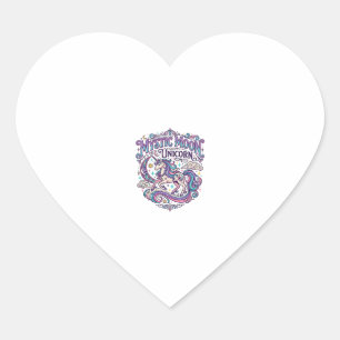 Unicorn Mystic Moon Unicorn Colourful Heart Sticker