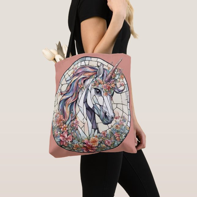 Unicorn Mythical Creature Animal Horse Tote Bag (Close Up)