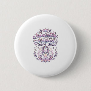 Unicorn Namastay Magical Adorable Typography Desig 2 Inch Round Button
