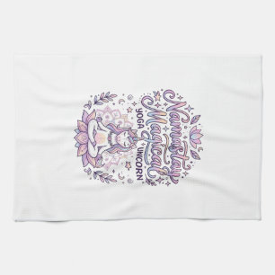 Unicorn Namastay Magical Adorable Typography Desig Kitchen Towel